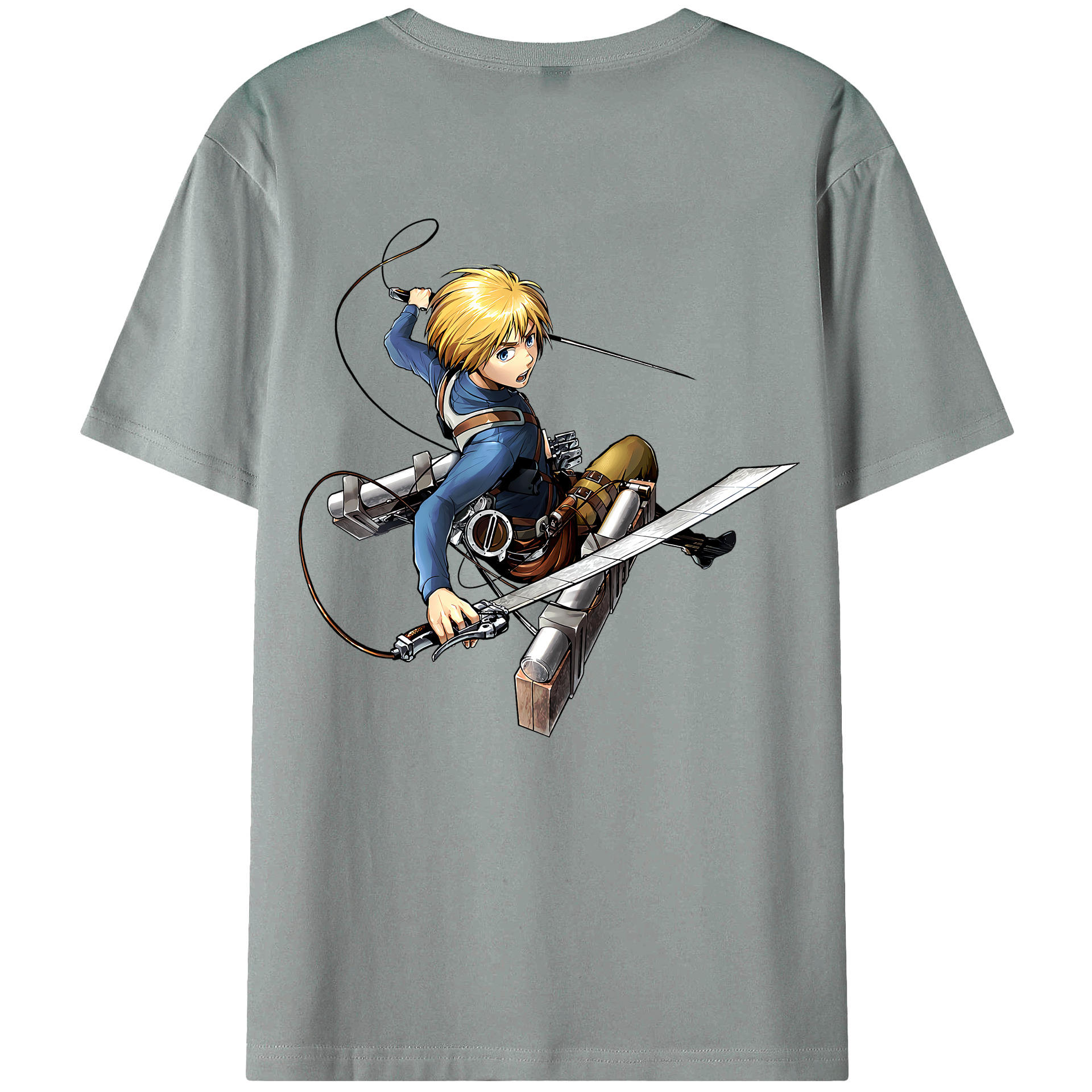 （画像用） 進撃の巨人 アルミン·アルレルト Attack on Titan Armin Arlert 綿100％ メンズ半袖Tシャツ（バックプリント） 通気性